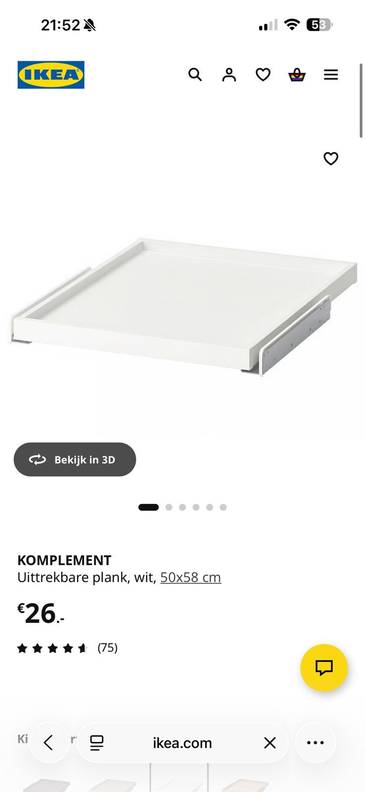 Uitrekbare planken ikea, Zo goed als nieuw, Minder dan 100 cm, 25 tot 50 cm, 50 tot 100 cm