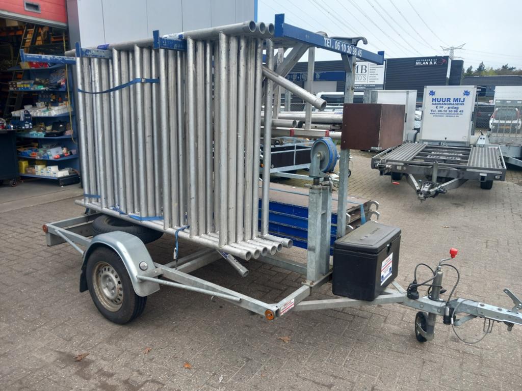 Steigeraanhanger met complete steiger 8,2m - Nette staat, Doe-het-zelf en Verbouw, Steigers, Gebruikt, Onbekend, Ophalen of Verzenden