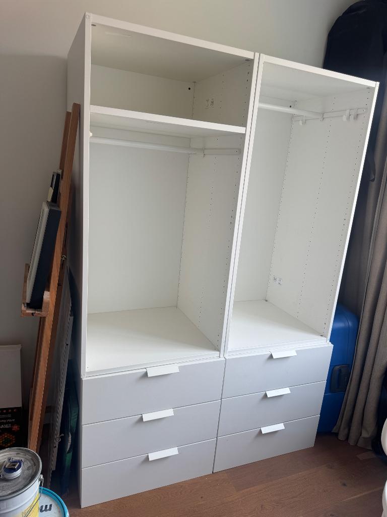 Witte IKEA Platsa kast 180x120x55cm, Ophalen, Gebruikt, 100 tot 150 cm, Met plank(en)