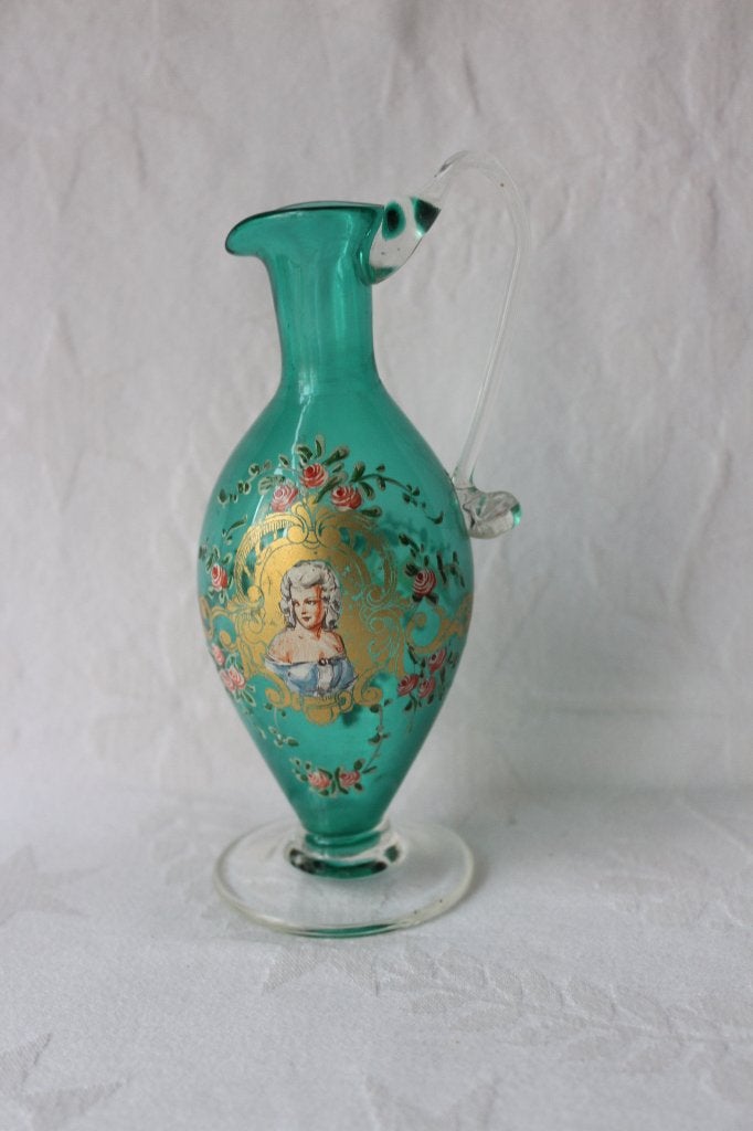 Antiek Venetiaans Murano glas kruikje c 1930, Ophalen of Verzenden
