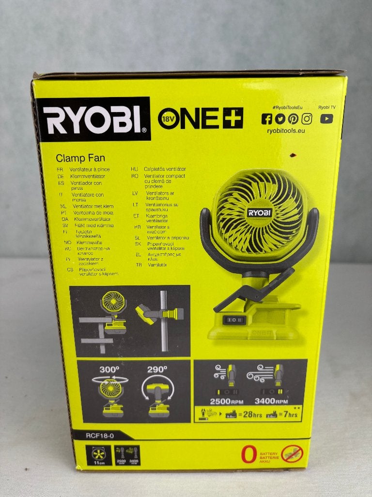 RYOBI ONE+ RCF18-0 18V Klemventilator, Echtronic Industries GmbH, Nieuw, Ophalen of Verzenden, Max-Eyth-Straße 10 71364 Winnenden