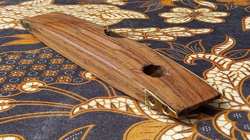 Mahoniehout en koper mooie antieke Engelse waterpas 22,5 cm., Antiek en Kunst, Antiek | Gereedschap en Instrumenten, Ophalen of Verzenden