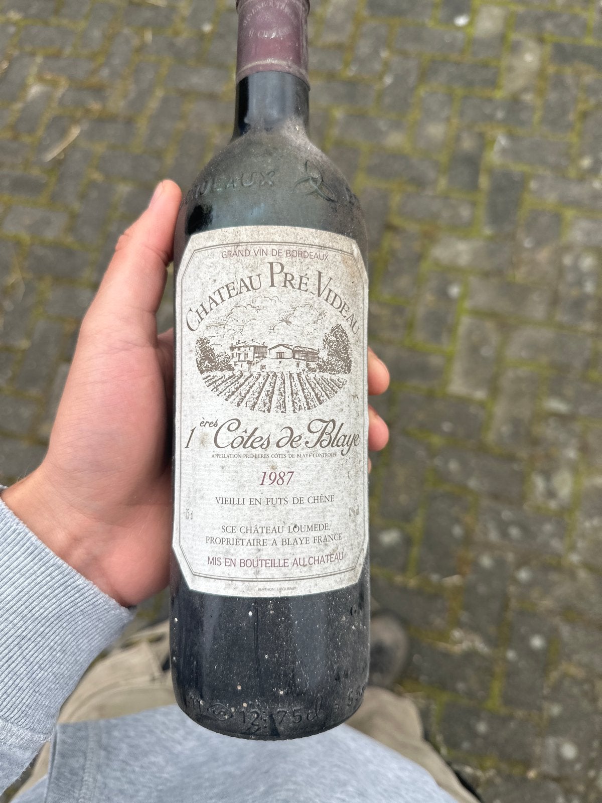 Château Pré Videau 1987 - 1ères Côtes de Blaye, Ophalen, Gebruikt, Frankrijk, Rode wijn