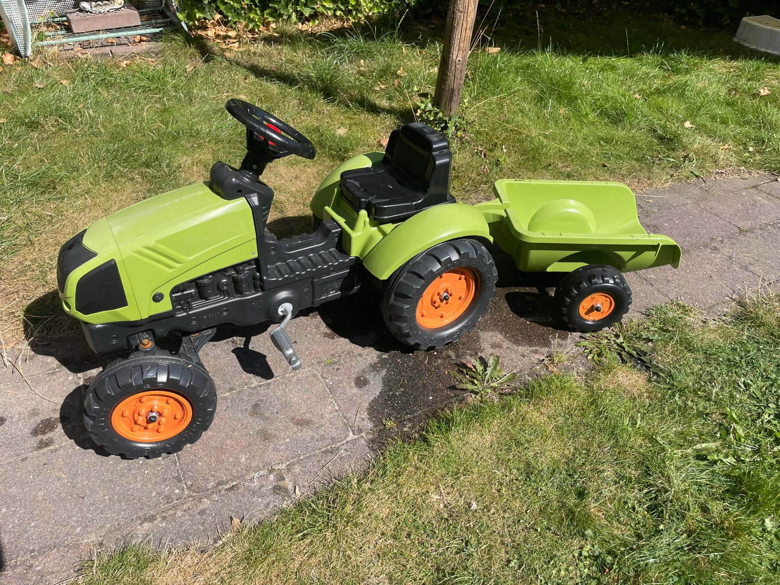 Traptrekker inclusief aanhanger, Kinderen en Baby's, Speelgoed | Buiten | Skelters, Ophalen, Zo goed als nieuw, Overige merken