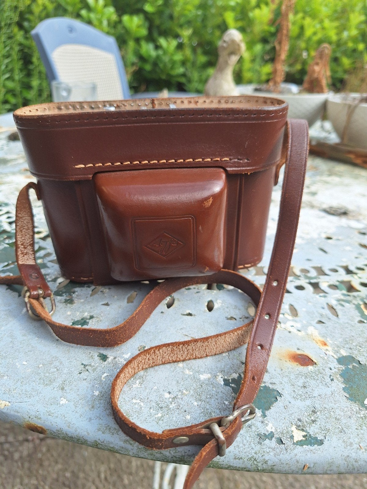 Vintage Agfa Isola camera met lederen tas, Ophalen of Verzenden, Gebruikt, Compact, Overige Merken