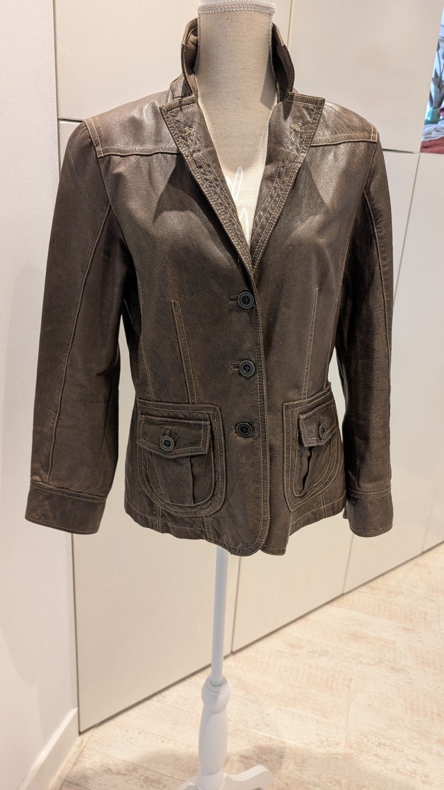 Bonita Leren Colbert Maat 40 Bruin, Kleding | Dames, Maat 38/40 (M), Bruin, Bonita, Ophalen of Verzenden