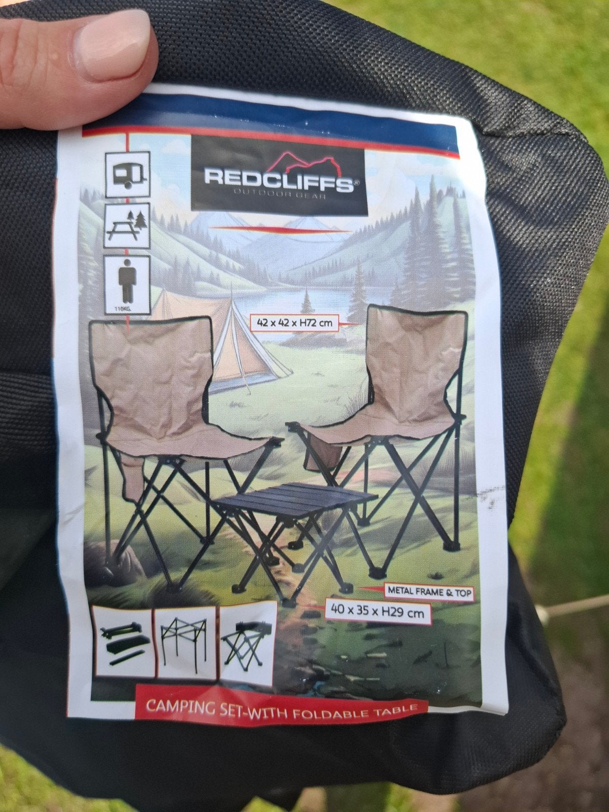 Redcliffs Camping Set: 2 Stoelen & Opvouwbare Tafel kids, Ophalen, Gebruikt, Campingstoel