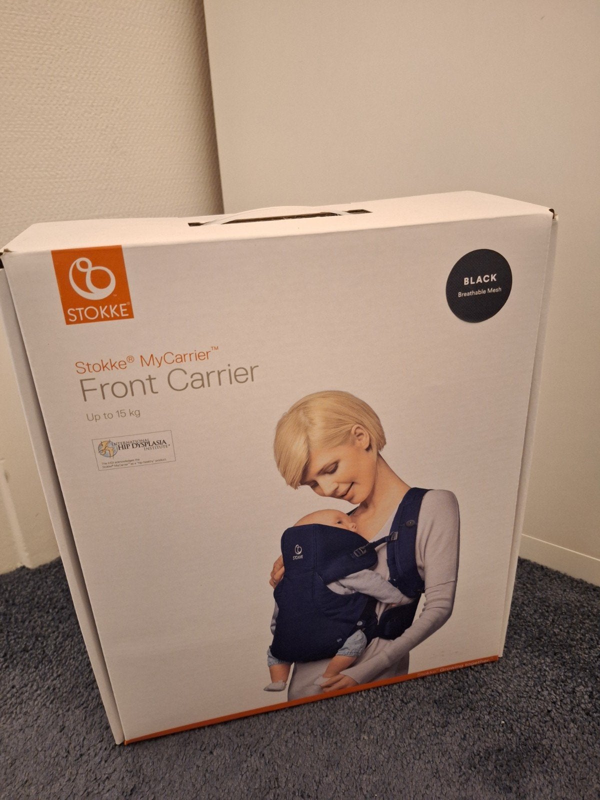 Stokke MyCarrier Front Carrier - Zwart, Zo goed als nieuw, Buik, Draagzak, Ophalen