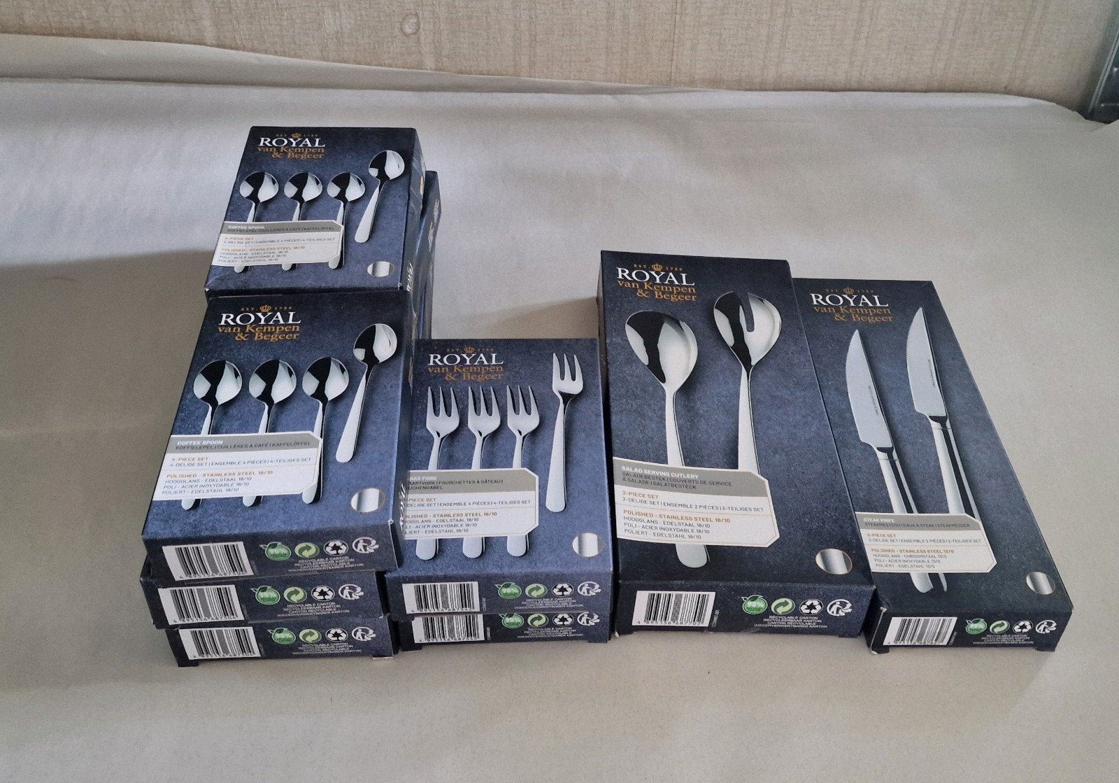 set ah royal van kempen en begeer bestek vorkjes lepels, Ophalen of Verzenden, Nieuw, Rvs of Chroom, Bestekset