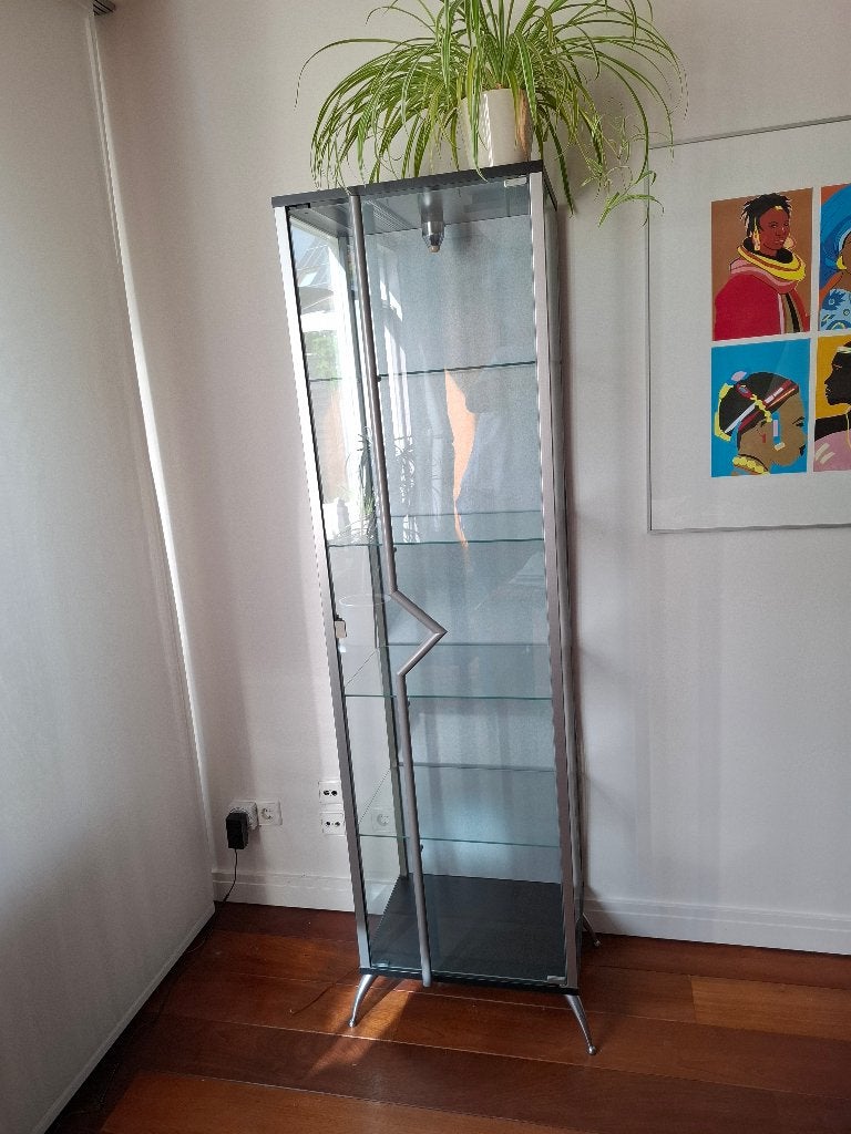 Vitrinekast met verlichting (52x189x39 cm), Huis en Inrichting, Ophalen, 50 tot 100 cm, Glas, 150 tot 200 cm