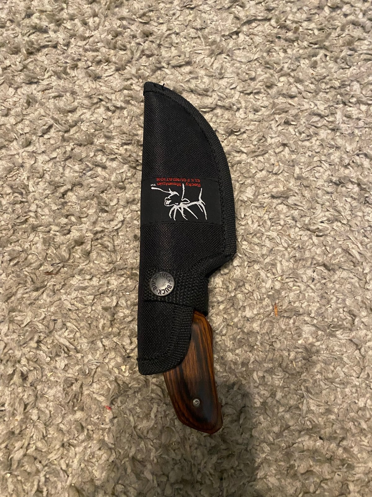 Buck Rocky Mountain Elk Foundation mes met schede, Verzenden, Landmacht