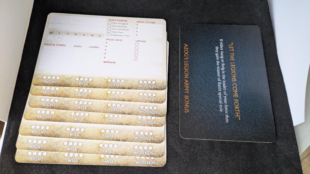The Hobbit - Evil Profile Card Pack - Blanks, Ophalen of Verzenden, Warhammer