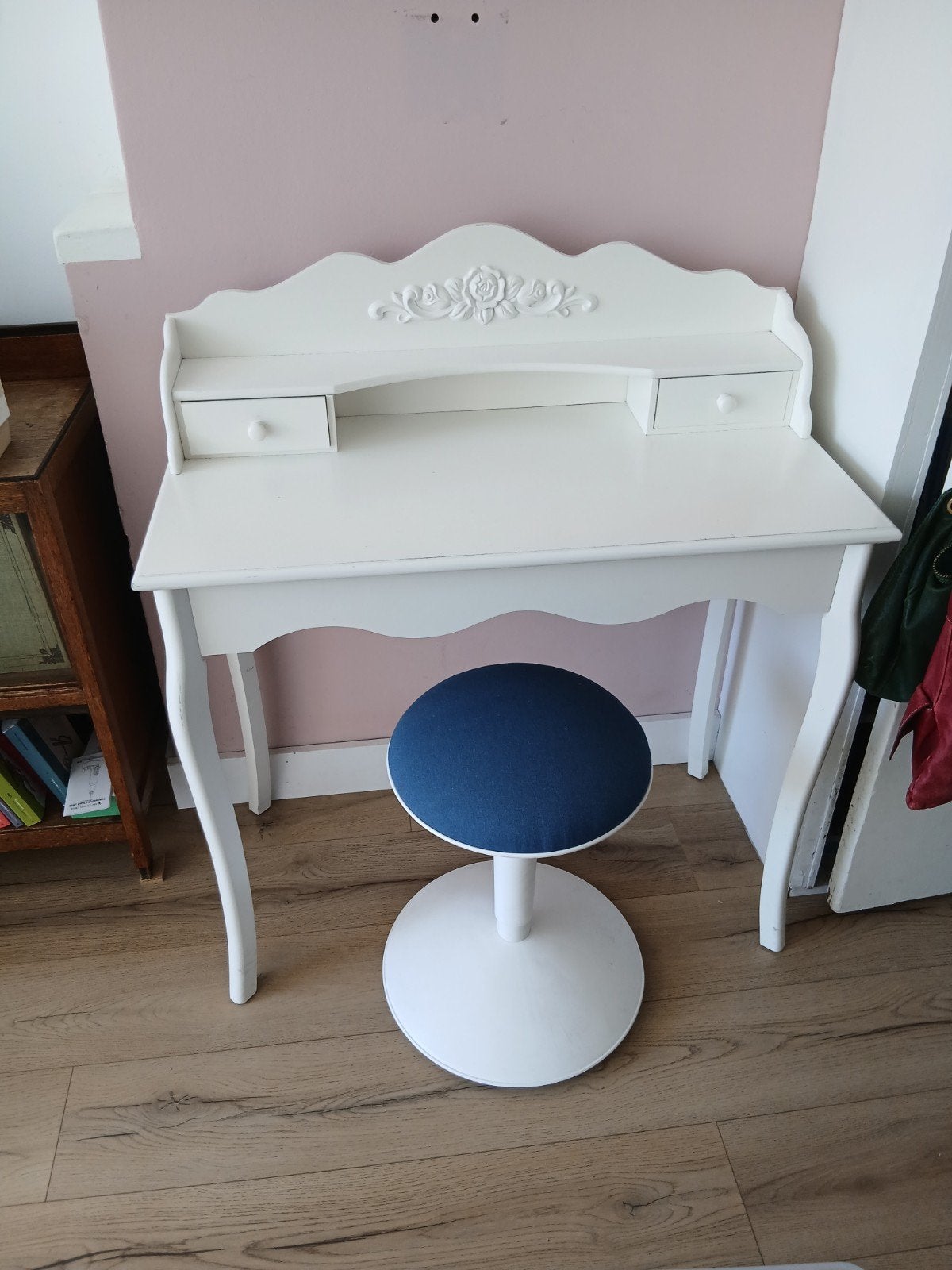 Witte kaptafel/bureau, Huis en Inrichting, Ophalen, Gebruikt, 50 tot 100 cm, Minder dan 100 cm