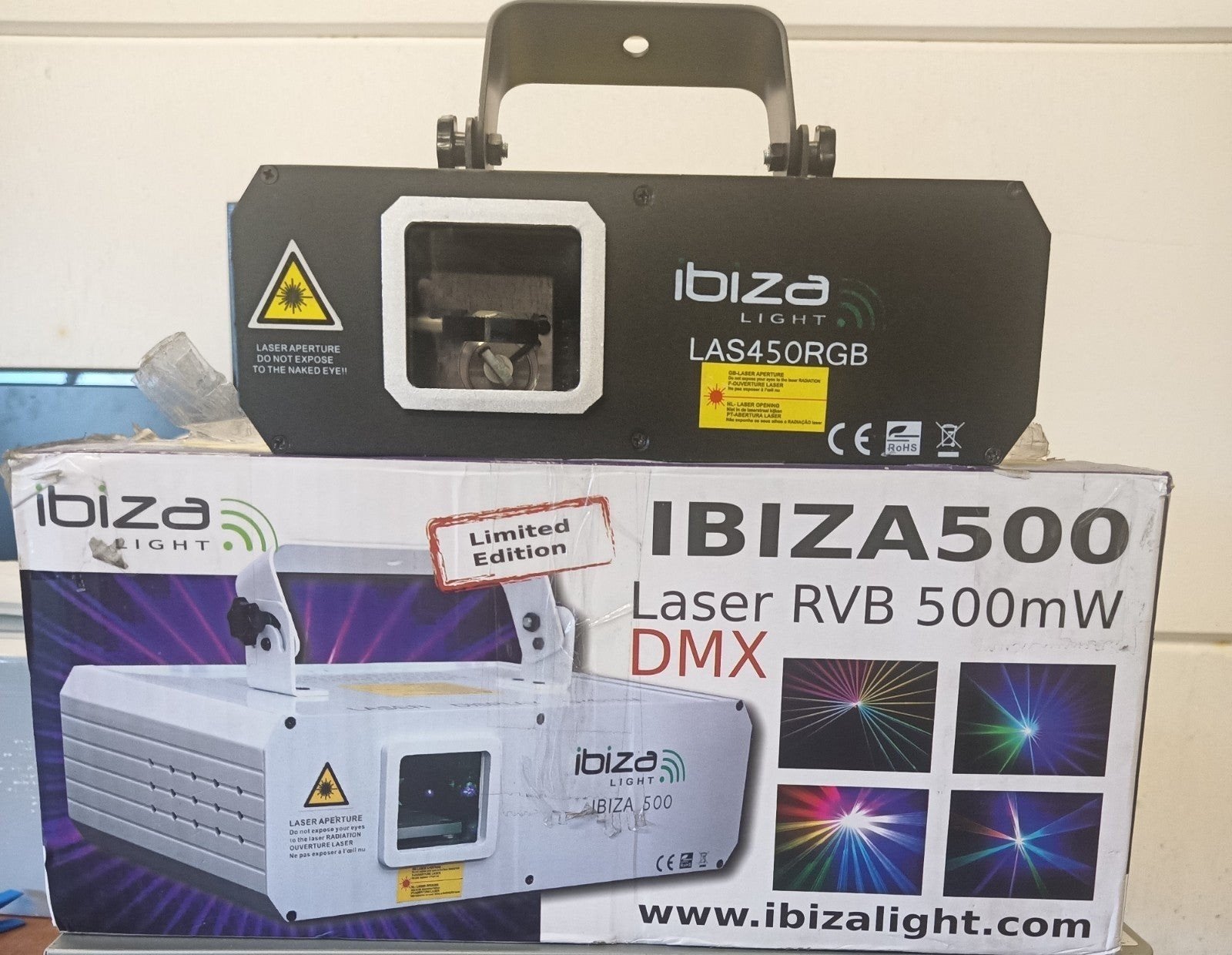 Ibiza Light LAS450RGB & Ibiza500 DMX Lichtlaser, Ophalen of Verzenden, Gebruikt, Laser, Geluidgestuurd