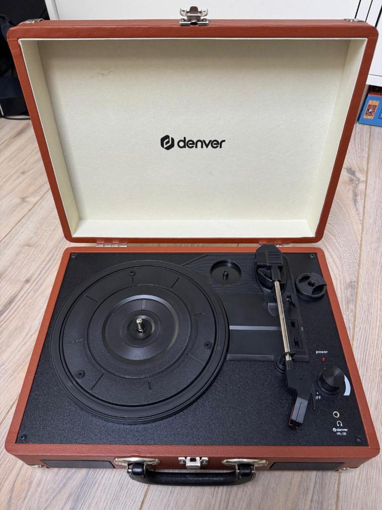 Denver Platenspeler VPL120 - Bruin, Overige merken, Ophalen of Verzenden, Zo goed als nieuw, USB-aansluiting