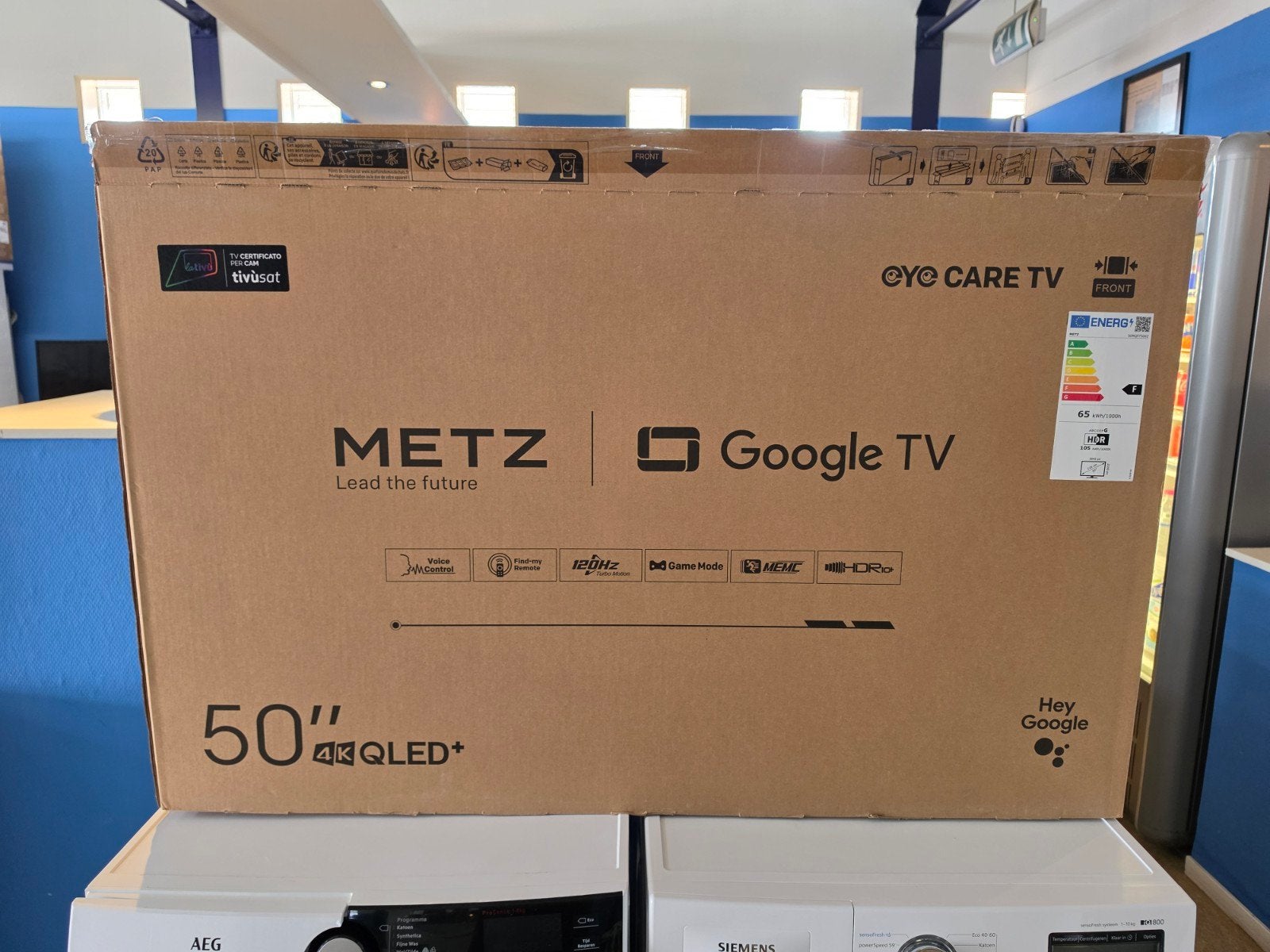 Metz 50 inch 4k Ultra HD Qled televisie | Google tv | ZGAN🔥, Jirnsum, QLED, 120 Hz, Zo goed als nieuw