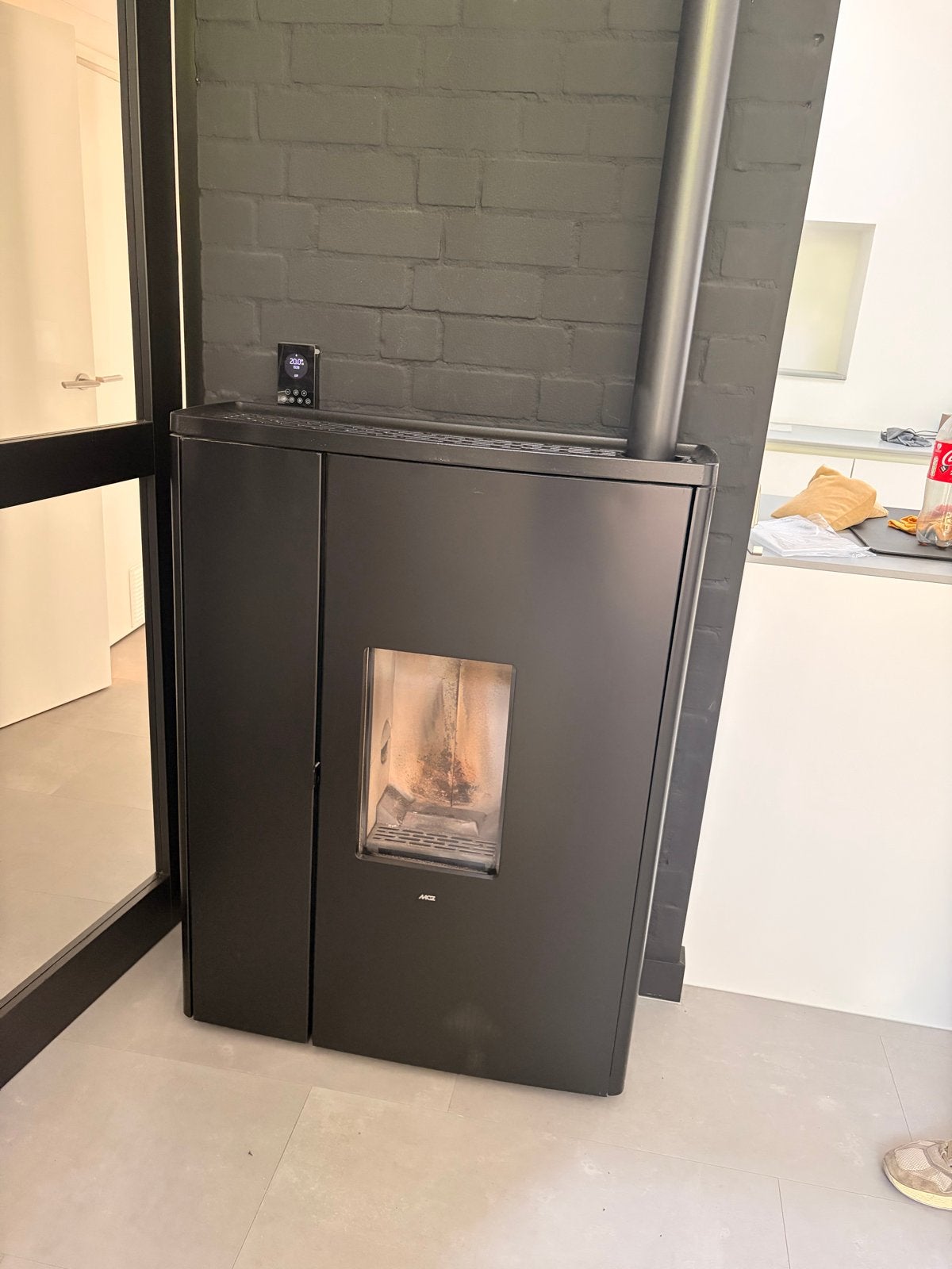 MCZ Doc Comfort Air M+ pelletkachel | 9 kW | wifi | zwart, Ophalen, Gebruikt, Overige brandstoffen, Pelletkachel