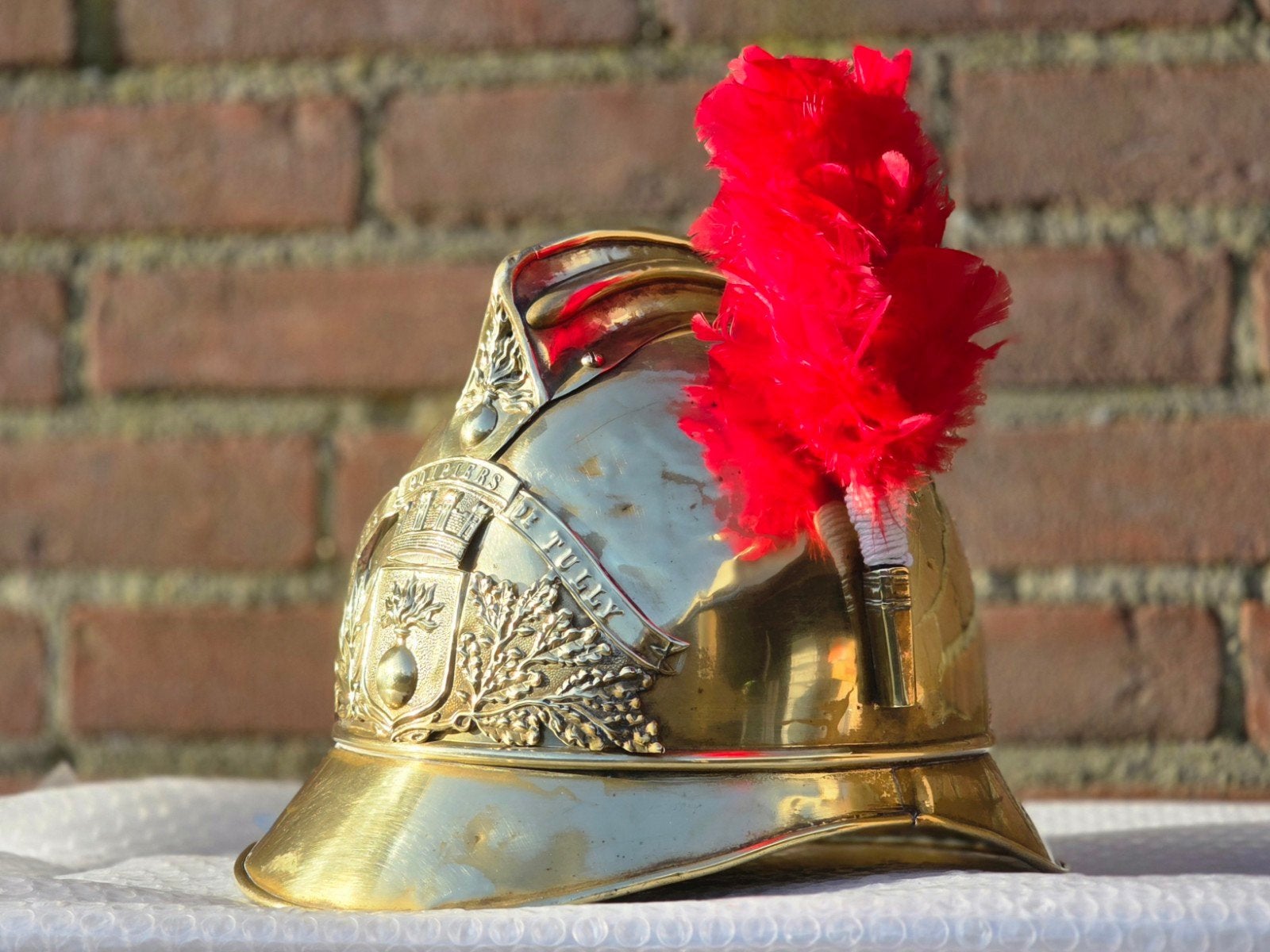 brandweerhelm brandweer Frankrijk model 1885, Ophalen of Verzenden, Nederland, Embleem of Badge