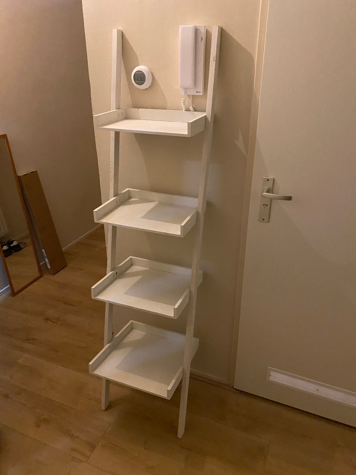 Witte ladderkast met 4 planken, Huis en Inrichting, Ophalen, Met plank(en), Minder dan 50 cm, Gebruikt