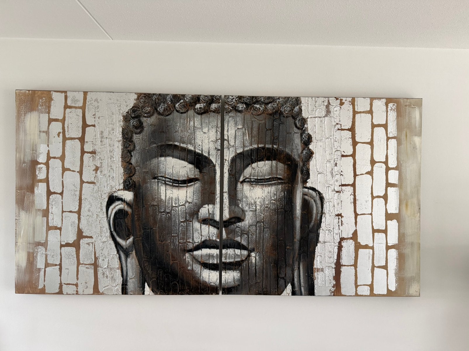 Boedha Schilderij op doek, Huis en Inrichting, Woonaccessoires | Schilderijen, Tekeningen en Foto's, Ophalen, 125 cm of meer, Zo goed als nieuw