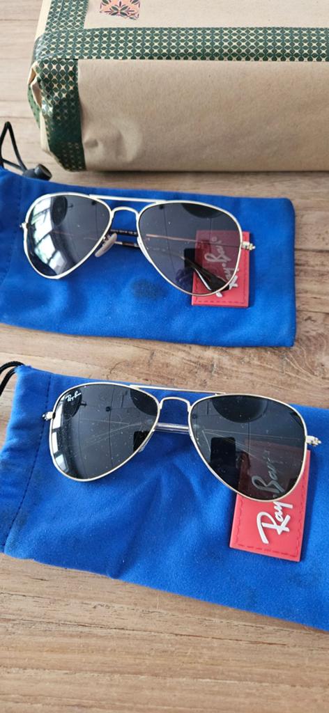 Kinder Ray-Ban Aviator Zonnebril - Zo goed als nieuw, Zonnebril, Zwart, Ophalen of Verzenden, Zo goed als nieuw