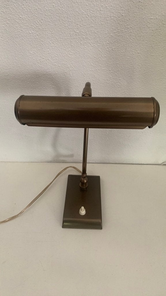Vintage bronzen bureaulamp / pianolamp, Ophalen of Verzenden