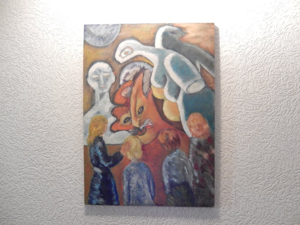 Schilderij, ..titel 'De Stoeipoes' Kees van Es (1919 - 2009), Ophalen
