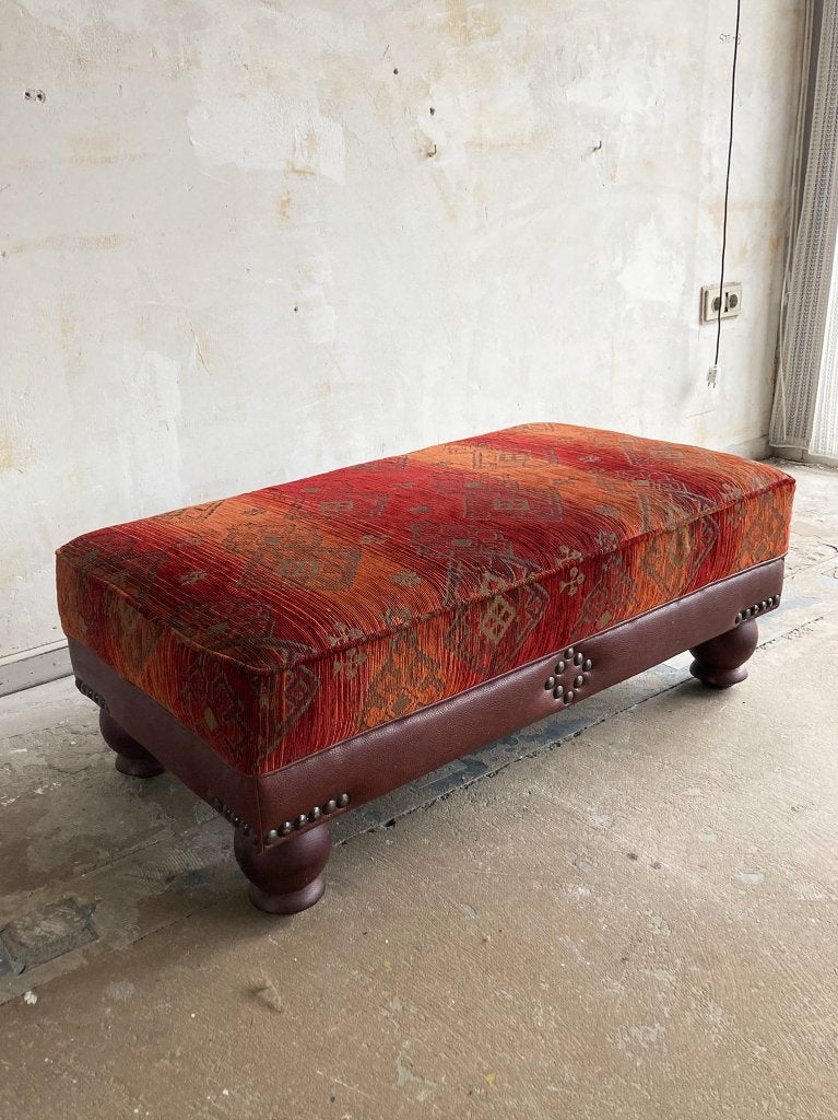 Hocker in prachtige Kelim stof, Ophalen, Gebruikt, 100 tot 125 cm, Tetrad ottoman