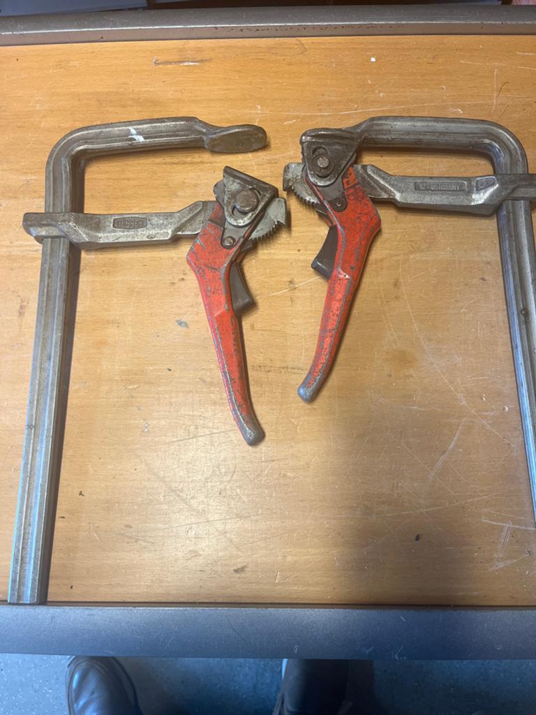 Set van 2 Bessey  snelspanklemmen, Doe-het-zelf en Verbouw, Gereedschap | Handgereedschap, Ophalen of Verzenden, Gebruikt