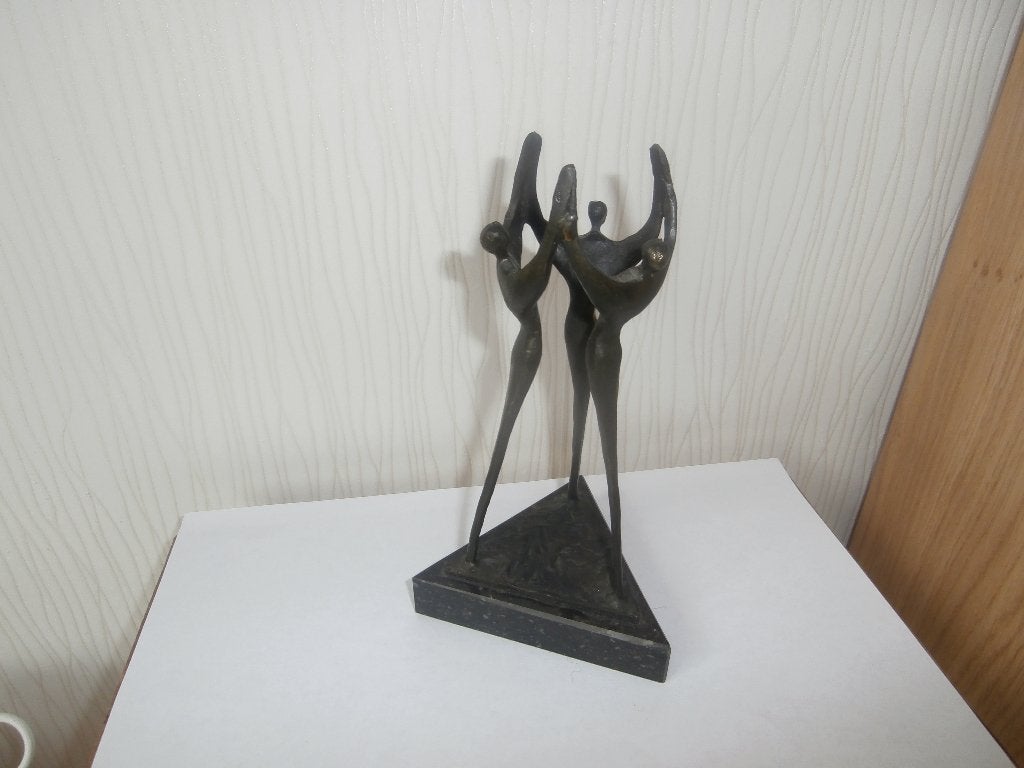 Brons Beeld van Corry Ammerlaan ,, Samenwerking op Niveau ,,, Ophalen of Verzenden, Zo goed als nieuw, Mens