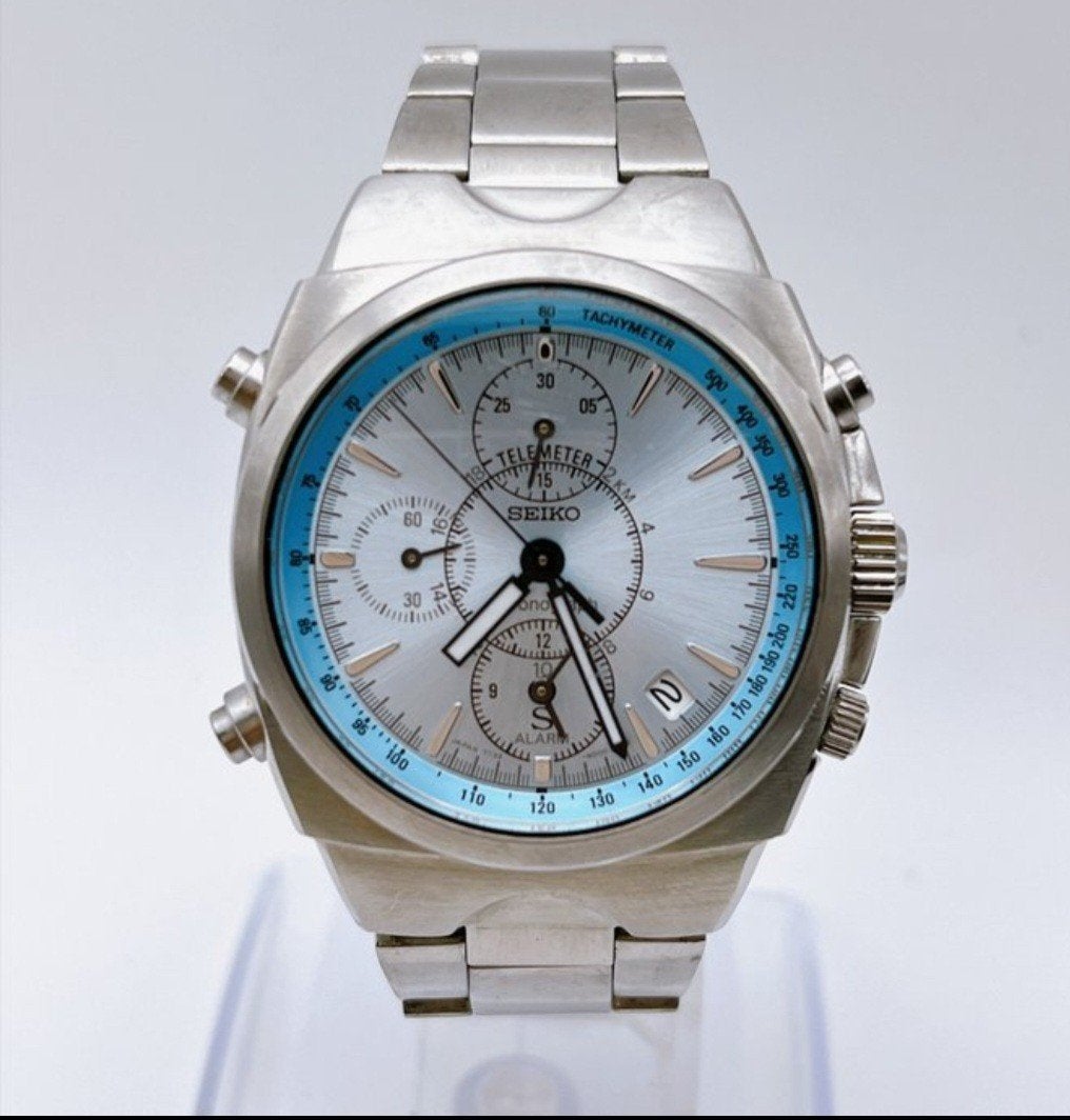 seiko 7t32 9000, Sieraden, Tassen en Uiterlijk, Horloges | Heren, Staal, Ophalen of Verzenden, Zo goed als nieuw, Seiko