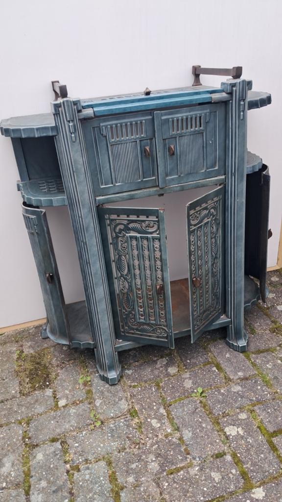 Antieke gietijzeren kachelombouw / haardombouw, Ophalen of Verzenden