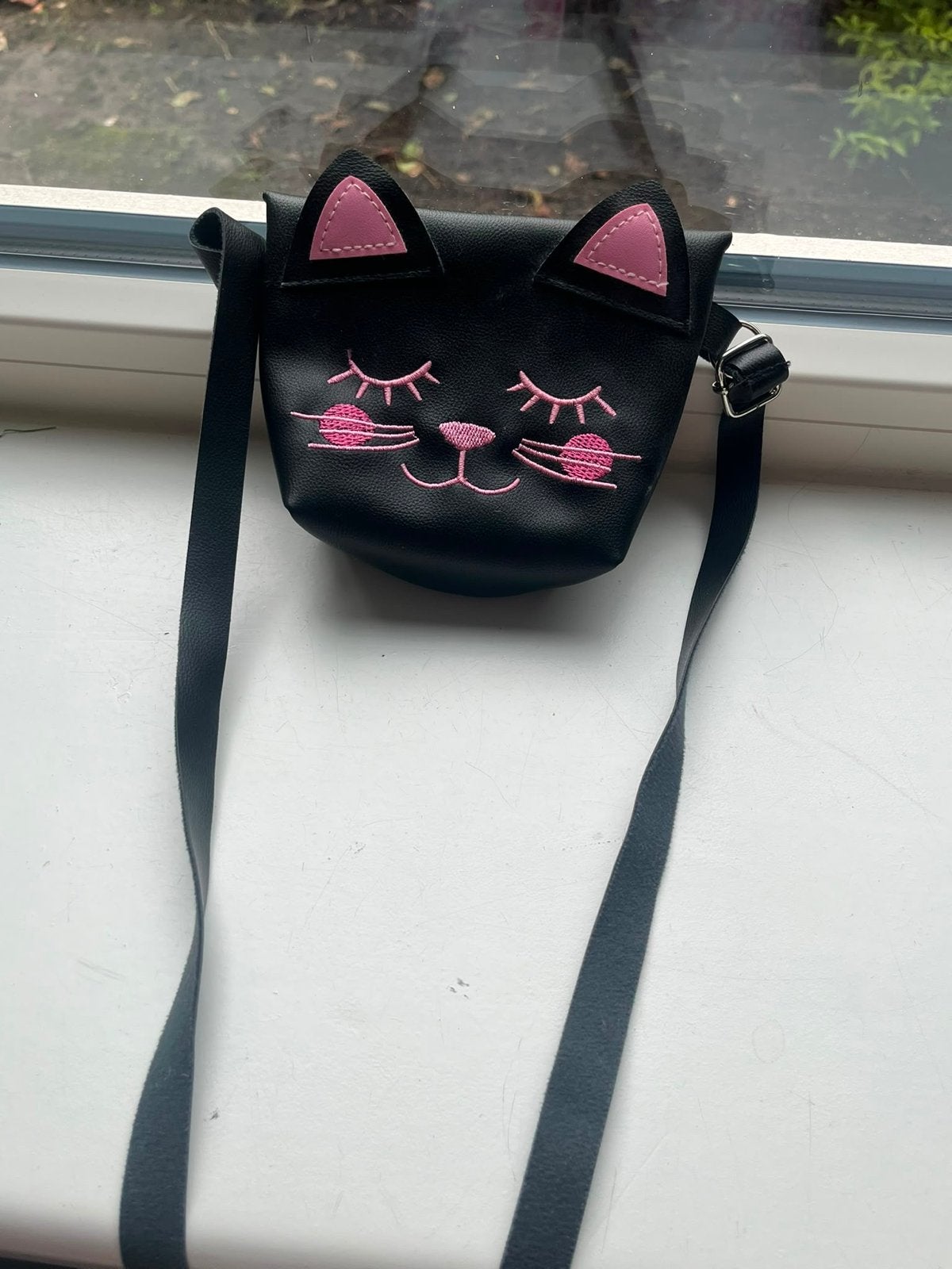 Leuke katten schoudertasje voor kinderen, Ophalen of Verzenden, Zo goed als nieuw, Zwart, Schoudertasje
