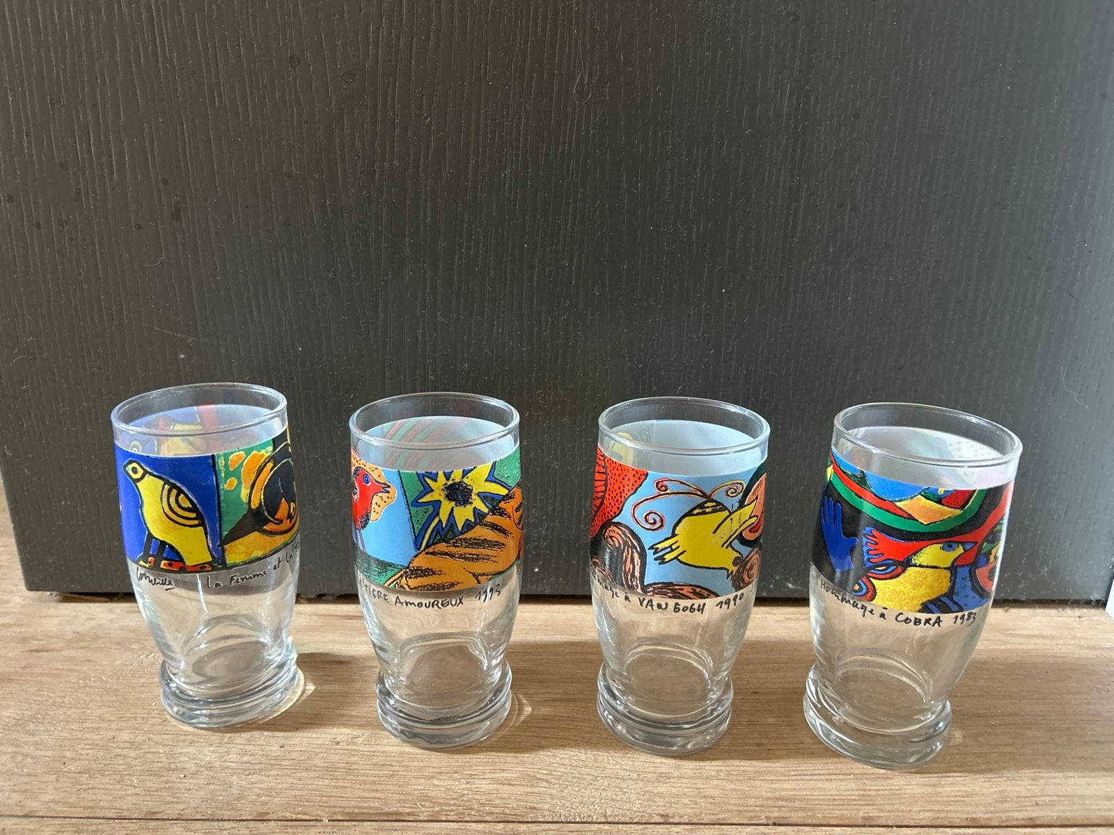 Set van 4 corneille longdrinkglas / glazen smaak in kunst, Ophalen, Zo goed als nieuw, Frisdrankglas