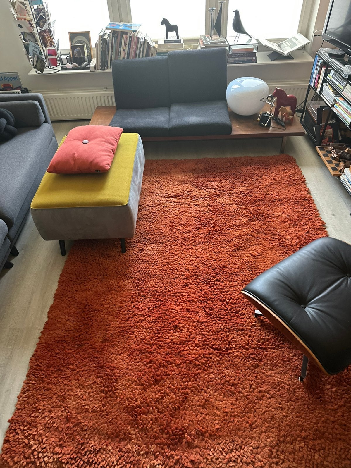 Hay vloerkleed oranje vintage 240 cm bij 170 cm, 150 tot 200 cm, 200 cm of meer, Ophalen of Verzenden, Zo goed als nieuw