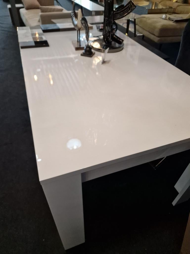 Witte hoogglans eettafel 160 cm MDF - Laatste stuk!, Modern, Hoogglans, Nieuw, Ophalen of Verzenden, Onbekend