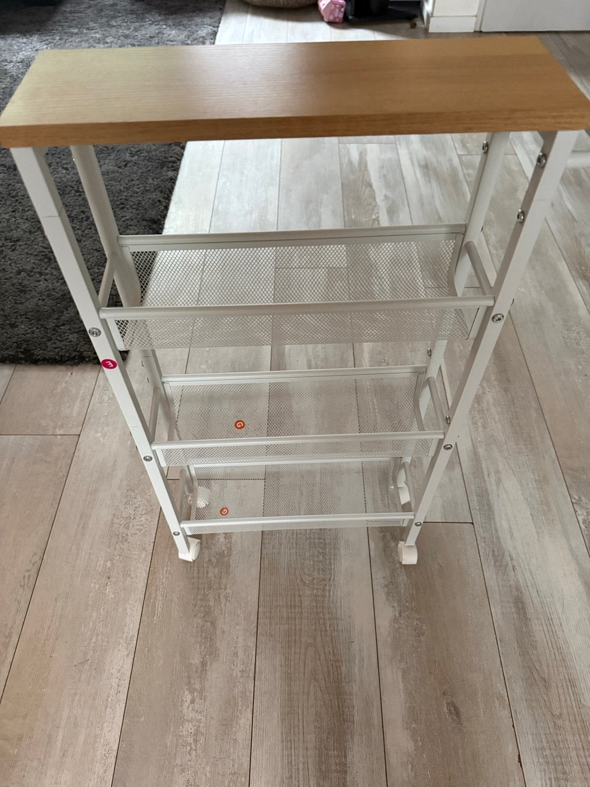 Vasgale 4-laags keuken/badkamer rolwagen, Ophalen, Gebruikt, Wit, Metaal