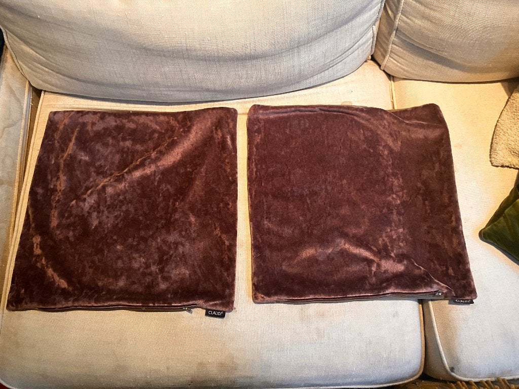2 kussenhoezen 40x40 van Claudi, Bruin, Zo goed als nieuw, Claudi, Vierkant