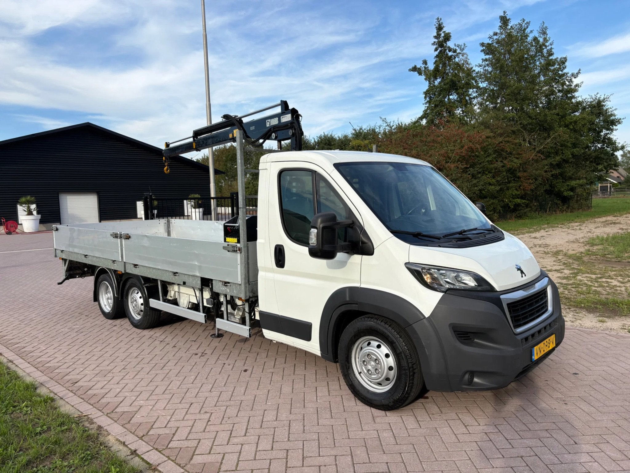 Peugeot Boxer Clixtar open laadbak met kraan N1 (bj 2015), Euro 5, Gebruikt, 4 cilinders, Wit