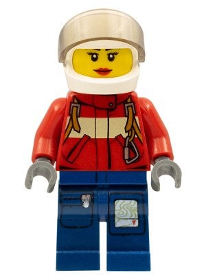 LEGO City cty0280 Fire - Pilot Female, Red Fire Suit with Ca, Lego, Ophalen of Verzenden, Minifiguur, City