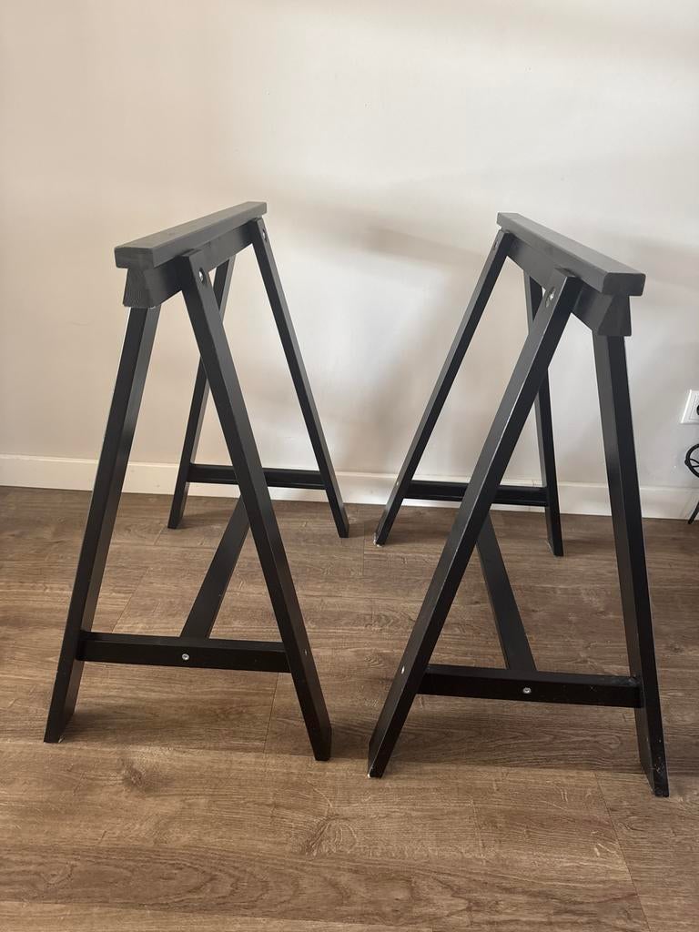IKEA schragen zwart - zo goed als nieuw, Ophalen, Tafelpoot, 50 tot 100 cm, Zo goed als nieuw