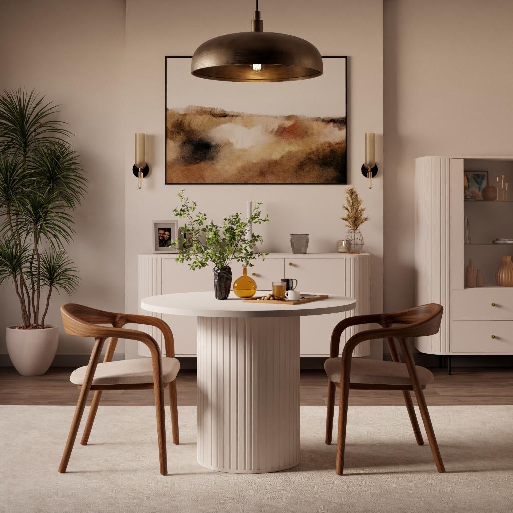 Ronde uitschuifbare eettafel 100–188 cm tafel met latten L, 100 tot 150 cm, Verzenden, Rond, Nieuw