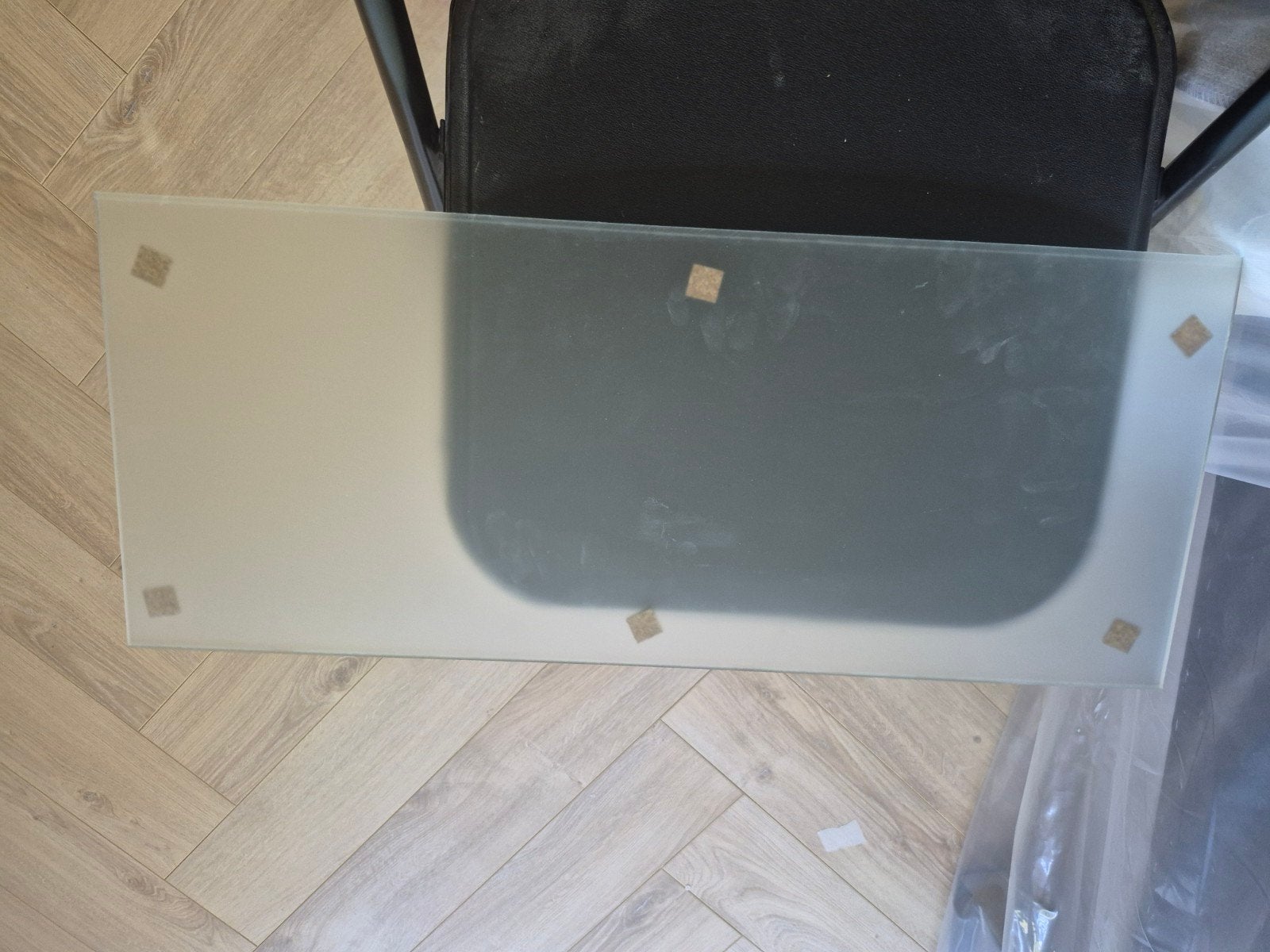Melkglas 26,3x63,3 cm voor bv WC deur, 1 kant mat, Minder dan 80 cm, Minder dan 80 cm, Nieuw, Ophalen of Verzenden