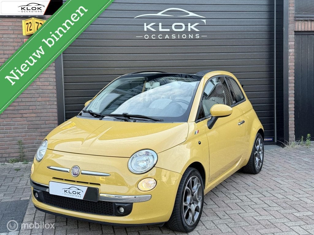 Fiat 500 1.2 Lounge Airco Cabrio Stuurbekracht Parkeersensor, Auto's, Fiat, 4 cilinders, Bedrijf, Handgeschakeld, Geïmporteerd
