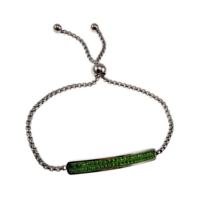 Armband Dames RVS Jasseron Schakelarmband Zirkonia-Steentjes, Met kristal, Staal, Birgitta-Gracht 33, 6465 EL Kerkrade, Nederland