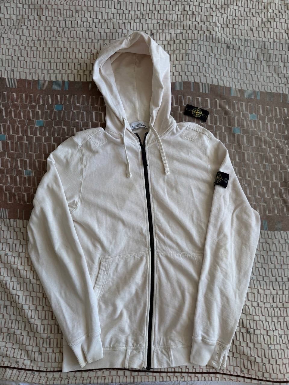 Stone Island Hoodie Wit, Kleding | Heren, Ophalen of Verzenden, Zo goed als nieuw, Maat 56/58 (XL), Wit