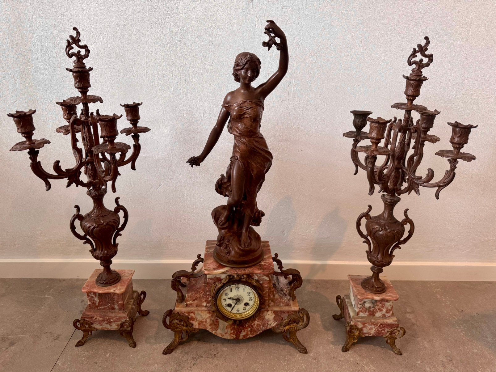 Klokkenstel pendule  - Fée aux Fleurs - Julien Caussé, Antiek en Kunst, Ophalen