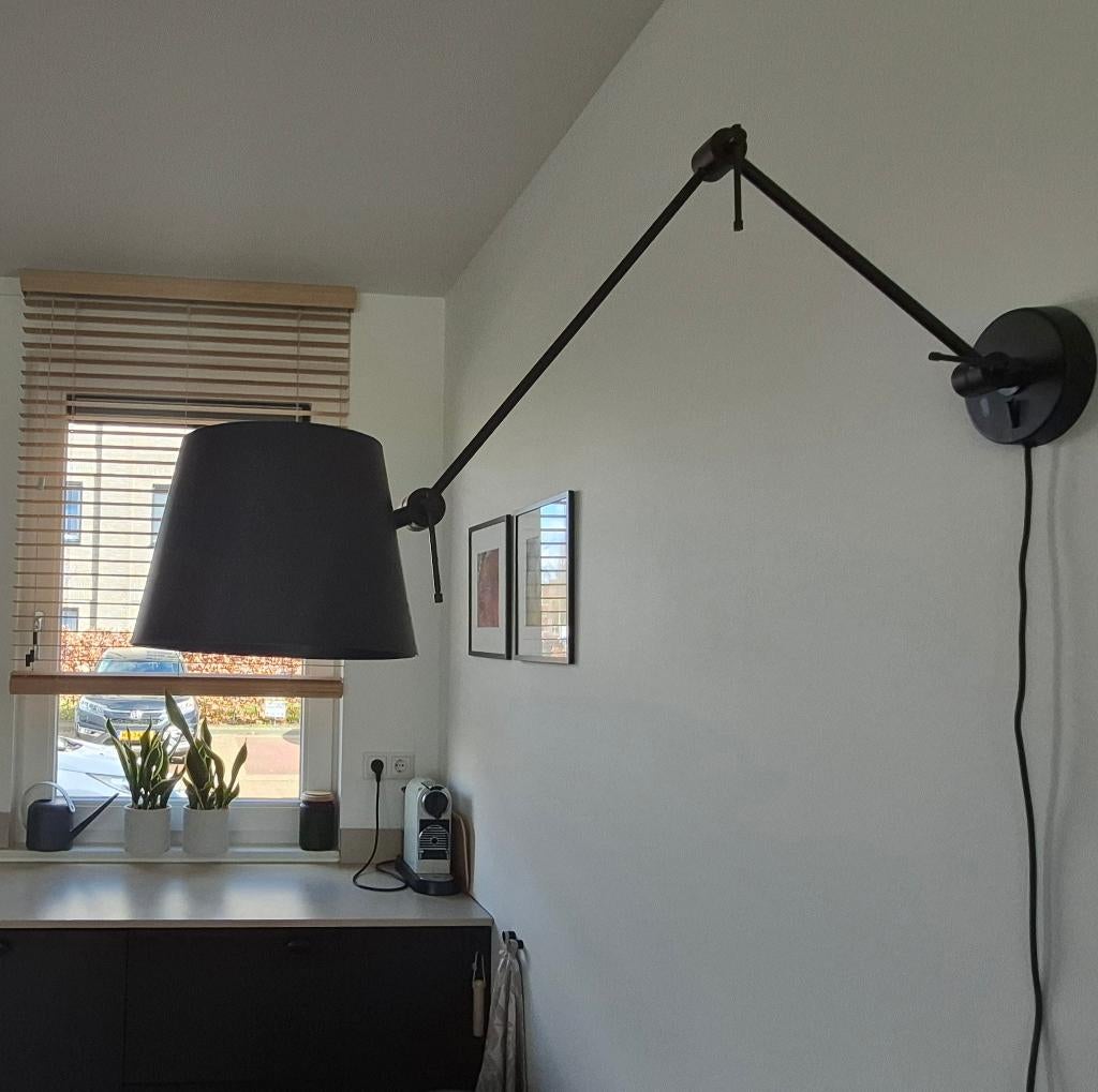 Wandlamp met knikarm, Huis en Inrichting, Lampen | Wandlampen, Ophalen, Zo goed als nieuw, Metaal, Modern/ indust