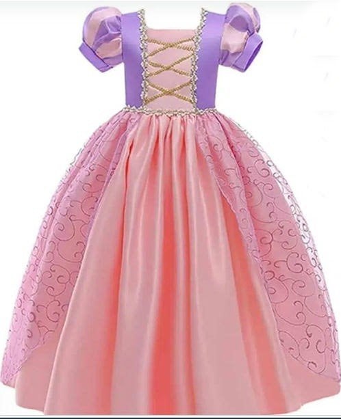 Rapunzel jurk met haarband en vlecht mt 98 / 104, Ophalen of Verzenden, Nieuw, 104 of kleiner, Meisje