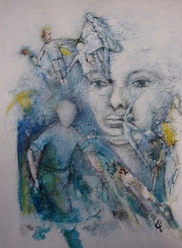 Kunsthandel Gennep - "Op Weg 1", Ophalen of Verzenden, Gesigneerd, Acrylverf